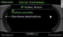 Reprendre une destination à partir des dernières destinations